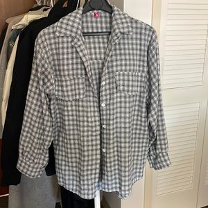 gray plaid oversized shirt